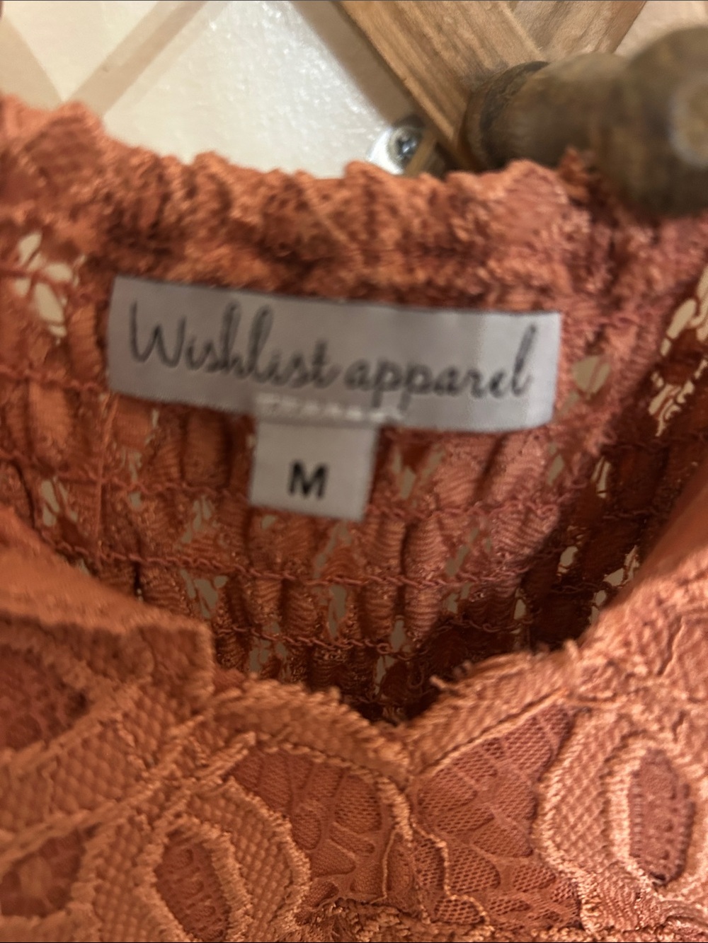 Wishlist Rust Crochet-Trim Mini Dress - Picture 3 of 3